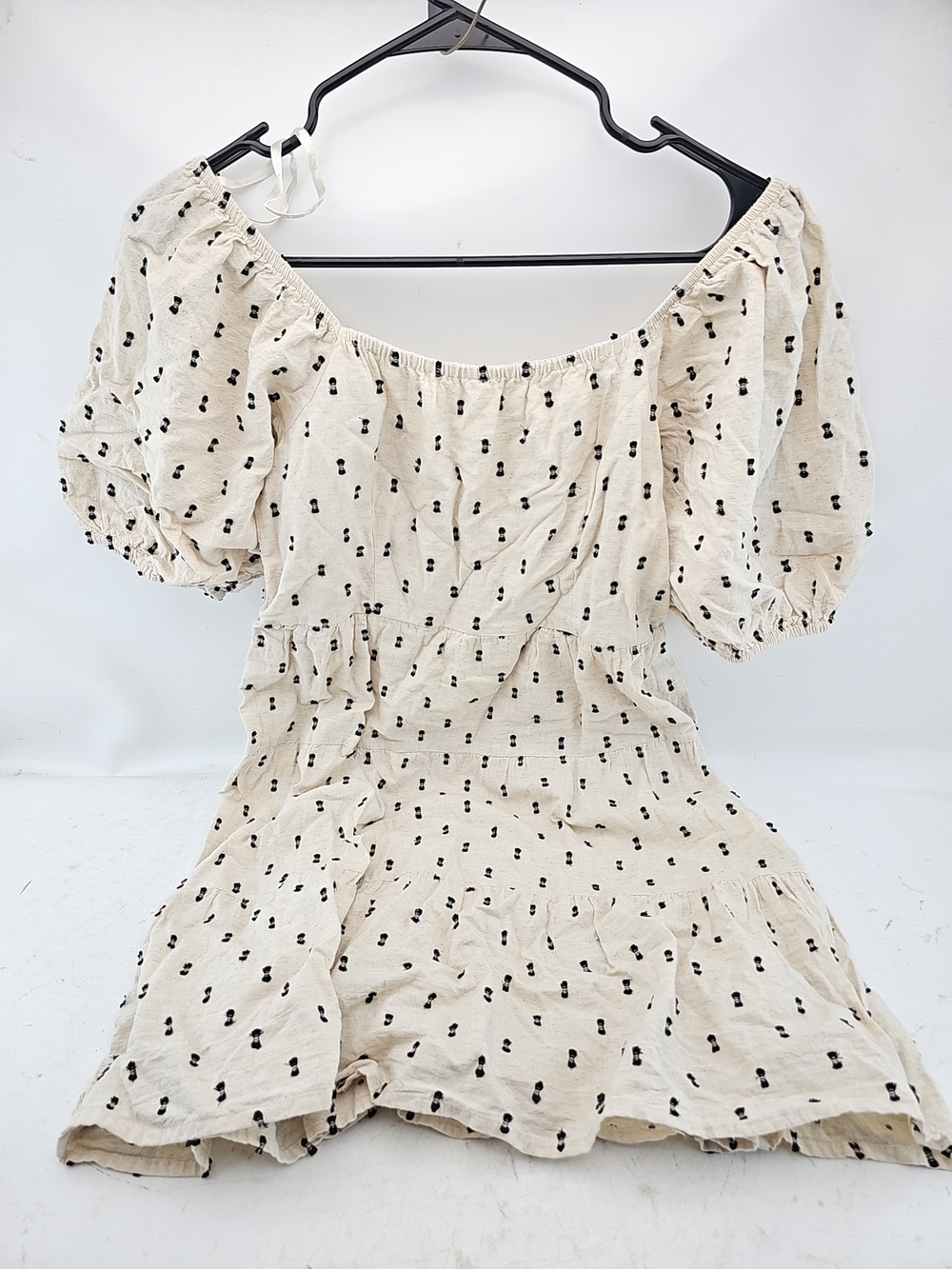 Sim & Sam Smocked Puff Sleeve Peplum Top